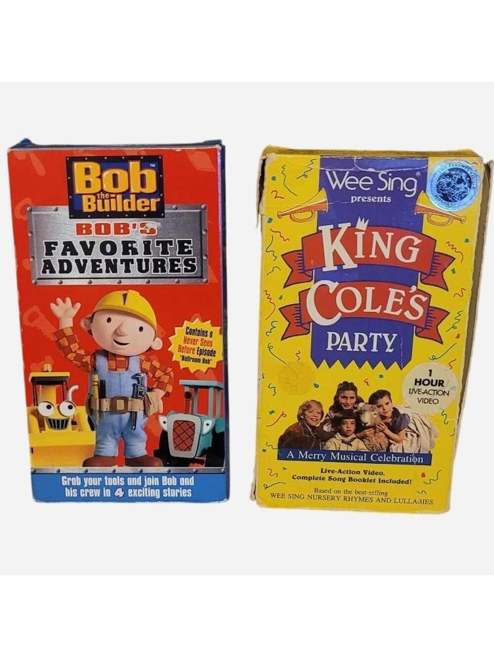 Vintage Bob the Builder Bobs Favorites and Wee Sing King Cole's Party VHS tapes